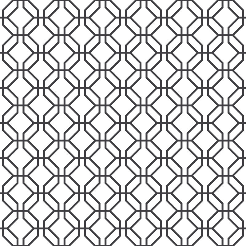 Brylee 10m x 53cm Matte Wallpaper Roll, White/Black