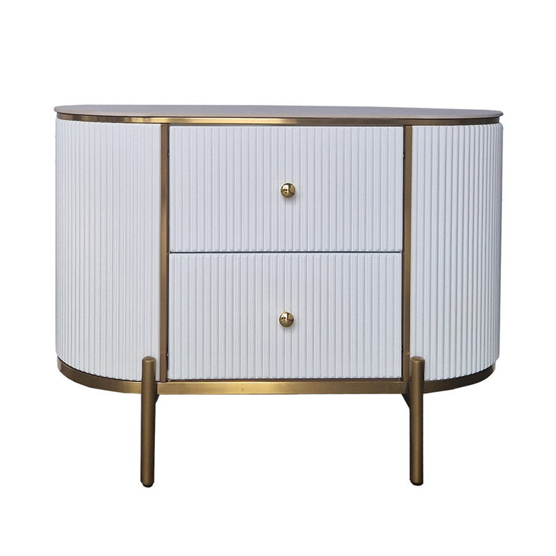 80cm W Stainless Steel Bedside Table