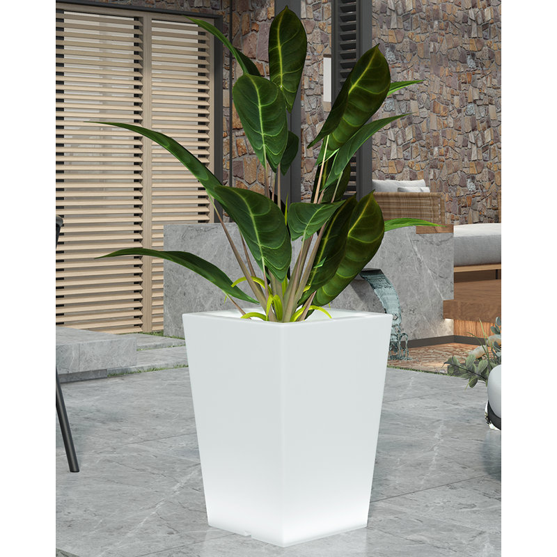 Rechargeable LED Planter with Remote & 16 Color Options, 28.35" H x 18.11" W x 18.11" D