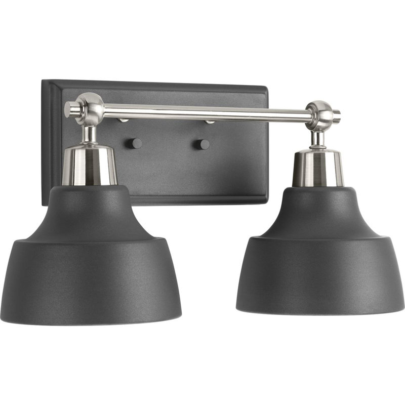 Éclairage pour meuble-lavabo à intensité variable Mable, Nickel brossé, Noir