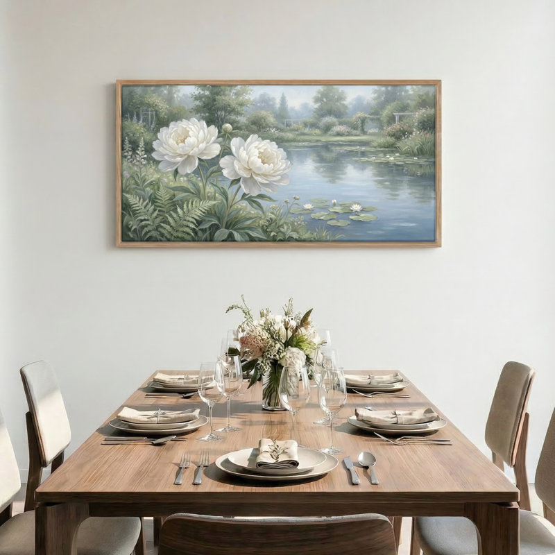 Tableau encadré sur toile « Jardin floral », 1 pièce, 122 x 61 cm, 48 x 24 pouces
