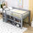 Twin Low Loft Bed With Built-In Desk, Drawer Cabinet And Shelf Cabinet-386248797