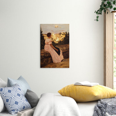 The Pink Dress by Frédéric Bazille - Wrapped Canvas Painting