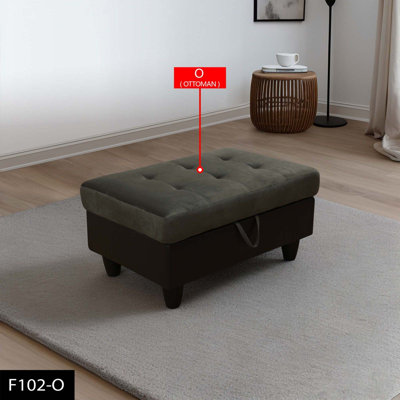 Repose-pieds en flanelle et PVC Taupe