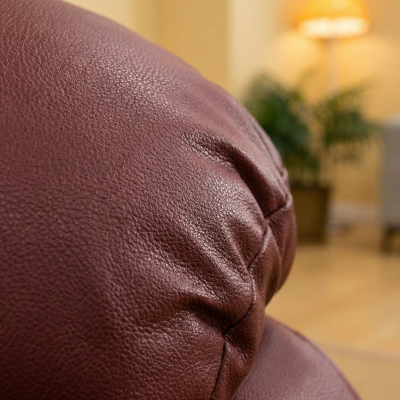 Canapé inclinable rouge en polyuréthane et PVC - Cuir respirant, structure en bois massif, fauteuil inclinable réglable avec support lombaire ergonomique, chaise de salon résistante aux égratignures