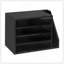 Organisateur de documents, boîte aux lettres de bureau à 4 compartiments avec tablettes amovibles, trieur de boîtes aux lettres en bois avec rangement vertical latéral, organiseur de bureau de bureau pour classeur, documents, papier, noir