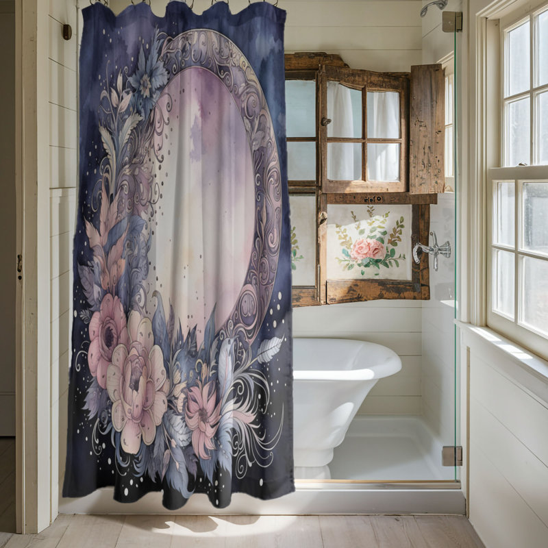 Rideau de douche 1 pièce Moonlit Aura, H 74 po x l 71 po