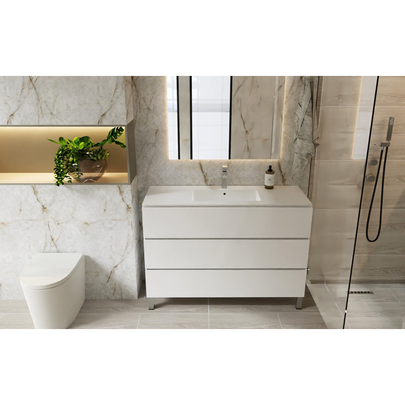 Bathroom Vanity Cabinet COSTA Collection by DAX, White, 72" W