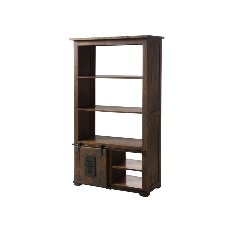 Railway 1750cm H x 100cm W Solid Wood Standard Bookcase, Brown, white and pink