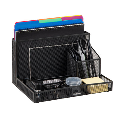  Rangement de bureau et fournitures de bureau, classeur vertical, rangement, bureau, treillis métallique, L 12,5 po x l 9 po x H 7,25 po