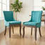 Ensemble de chaises de salle à manger Chic Mid-Century (ensemble de 2) - Dossier haut, structure en bois massif, accents bronze-1400282248
