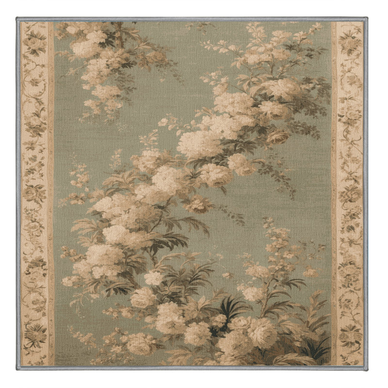 Tapis brun français lavable à la machine, Carré 7 pi