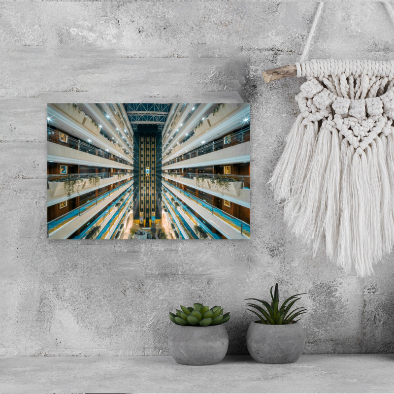 «Grand Hotel Atrium», impression d'art urbain élégant, H 12 po x l 18 po