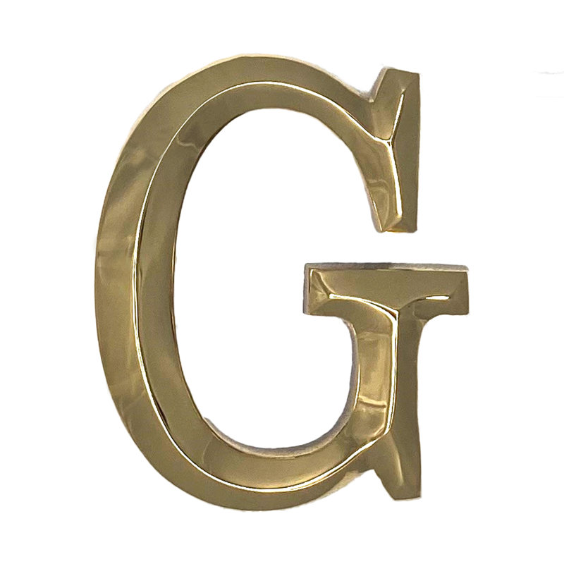 Heurtoir de porte lettre monogramme, Laiton, G