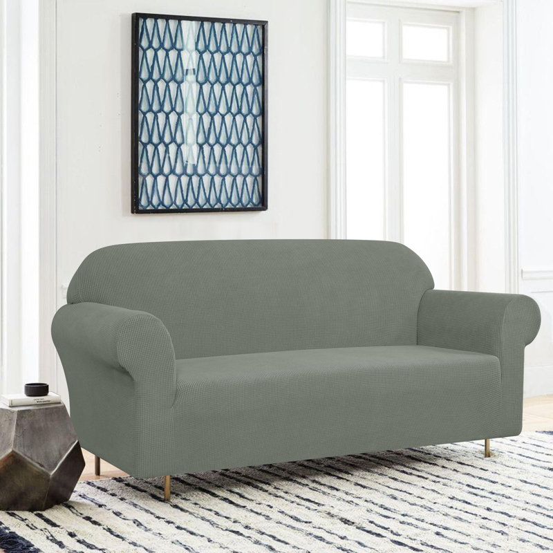 Housse pour canapé à coussins carrés / rectangulaires Dlerfeut, Gris, 41" H x 62" W x 35" D