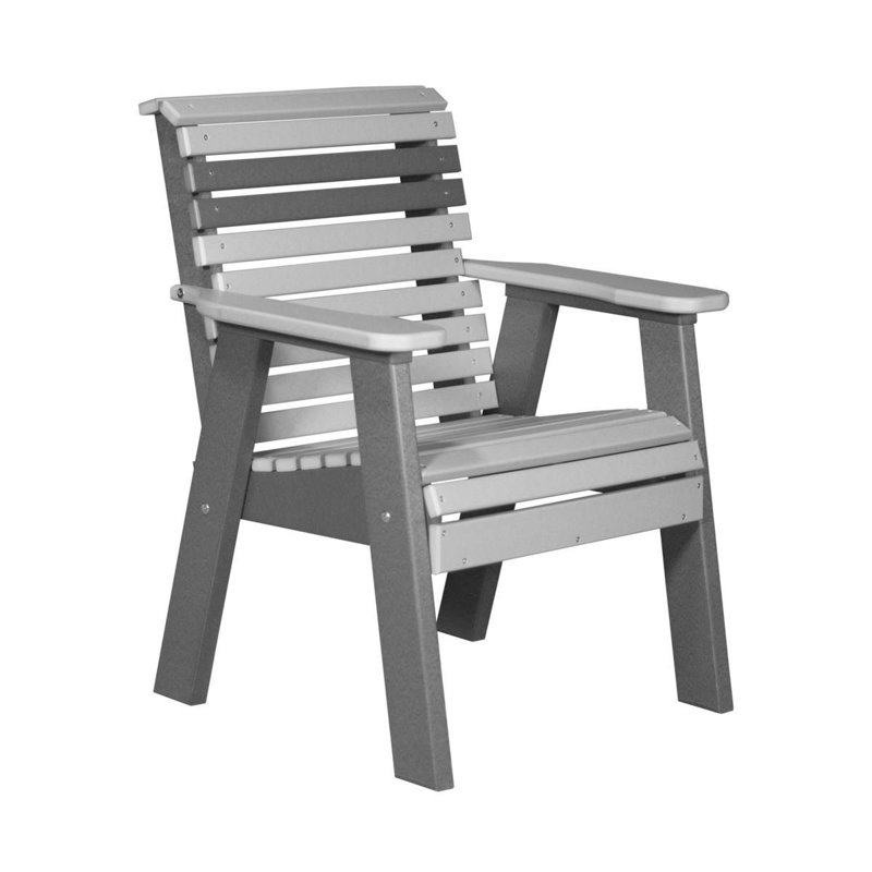 Zent Plastic Outdoor Bench, Dove Gray/Slate