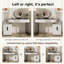 Meuble-lavabo moderne avec plateau en verre trempé, meuble-lavabo multifonctionnel avec miroir rond réglable et armoire de rangement pour petits espaces