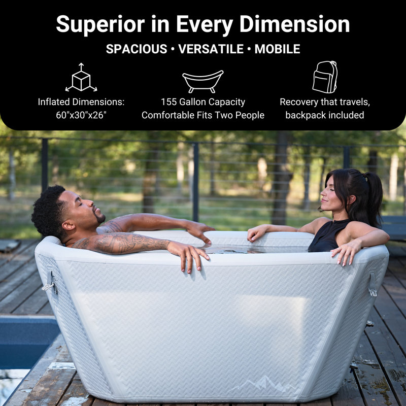 Endurance Cold Plunge Bundle with 1HP Chiller, White
