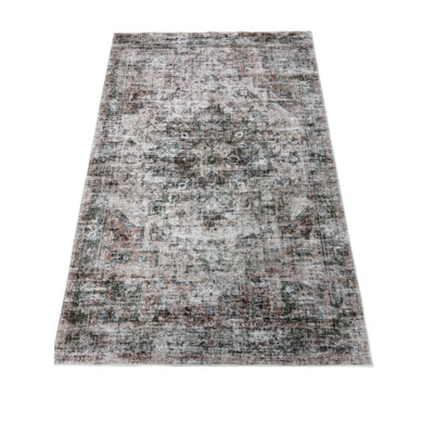 Tapis vintage rétro lavable pour salon antidérapant Tapis d'intérieur rétro antidérapant Tapis de sol pliable à poils courts pour salle à manger Chambre à coucher