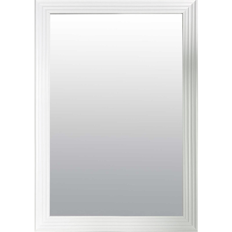 Efrat Wood Flat Wall Mirror, White, 66cm x 42cm