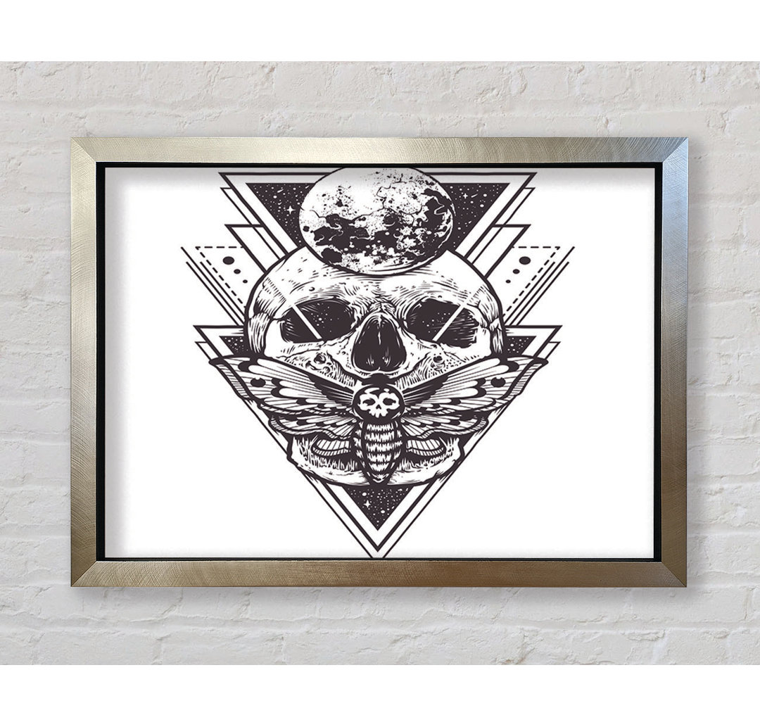 Death Moth Skull Triangles - Einzelne Bilderrahmen Kunstdrucke