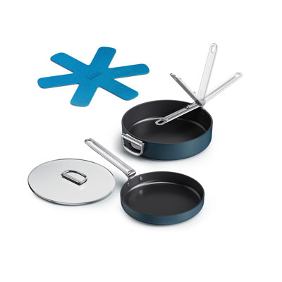 Joseph Joseph Space Ceramic Non-stick 3-Piece Essential Cookware Set with Folding Handles