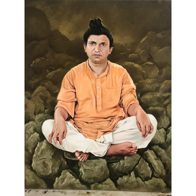Man Seated In Yog-Asana | Oil On Canvas | By Omkar Ashok Pawar