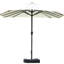 Parasol de patio beige 15 pi - marché rectangulaire en acier à double face pour pare-soleil, auvent, plate-forme facile à assembler, manivelle, protection
