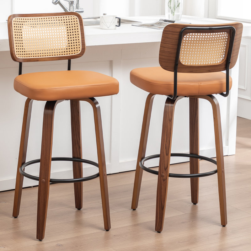 Swivel Bar Stool, Orange, Bar Stool (78cm Seat Height)