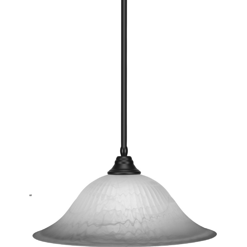 Luminaire suspendu à tige, Noir mat, Gris