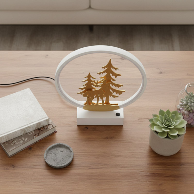 Lampe de table à DEL Selene Silhouette, Porcelaine