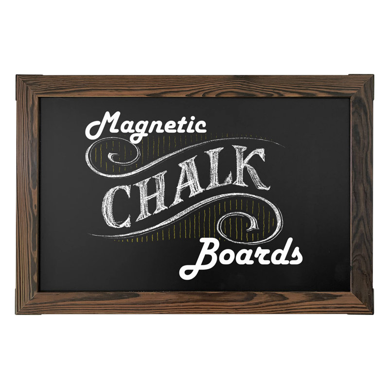 Panneau magnétique - cadre en bois rustique 20 x 30 po - Surface facile à effacer et calendrier pour tableau noir - Tableau magnétique pour mur