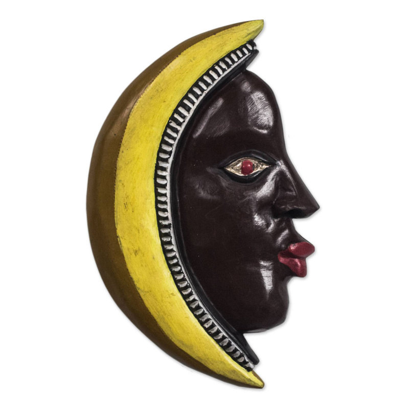 Décoration murale «Man in the Crescent Moon» en bois