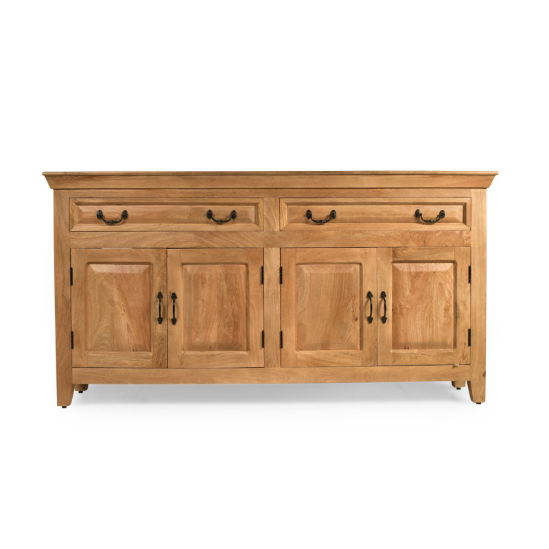 Jamya 69" Solid Mango Wood Sideboard Buffet - Natural Finish, Natural 