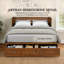 Grand lit escamotable avec grand tiroir de rangement, armoire murale en bois de pin avec station de charge USB intégrée-808087917