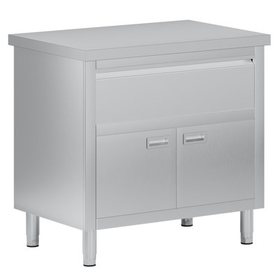 36x24x34 In Stainless Steel Work Table with Cabinet and Drawer