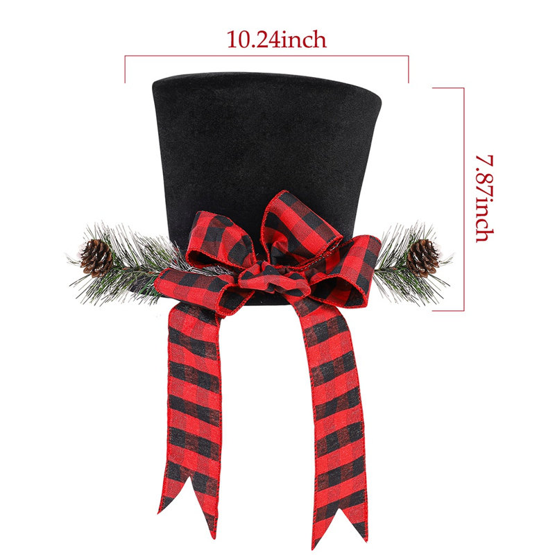 Décoration de Noël chapeau de Noël avec nœud flocon de neige, décoration de chapeau de Noël, Noir B