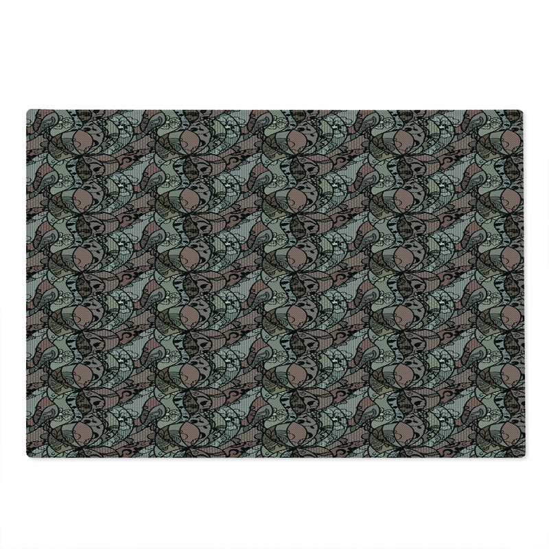 Ambesonne Victorian Cutting Board Large Black Lace Pattern Multicolor