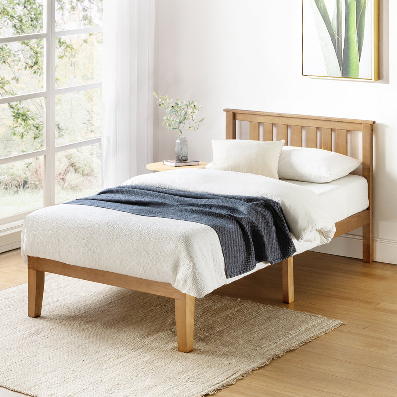 Travie Solid Wood Slat Bed, Twin, Natural