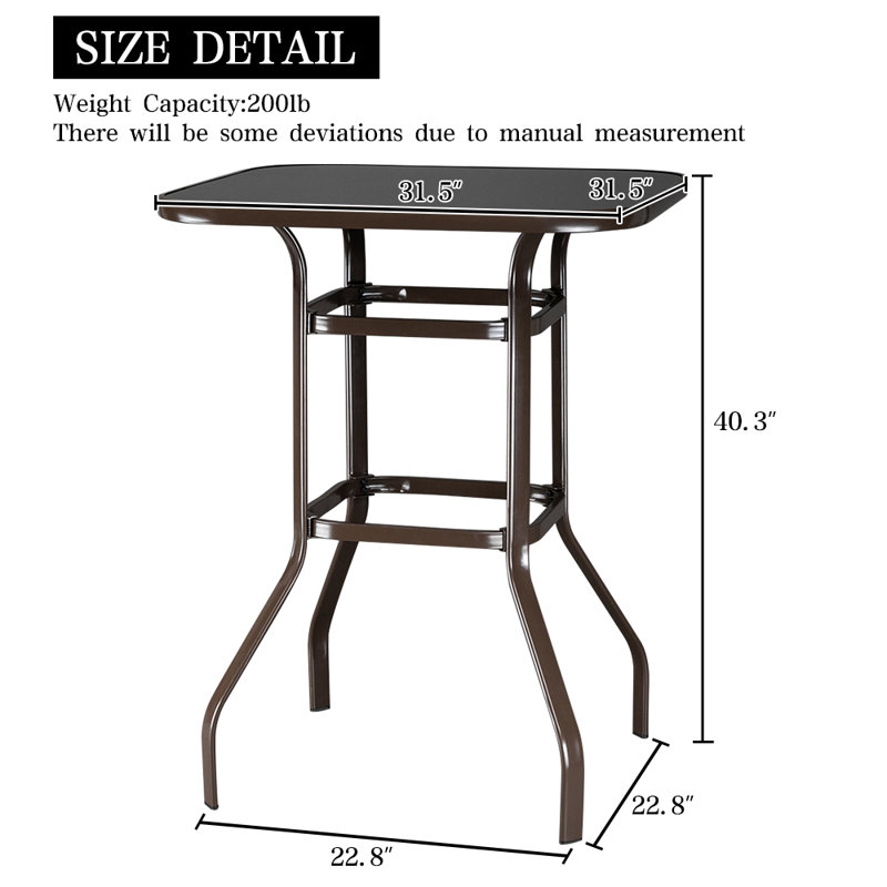 Table de bar Haydn, Brun