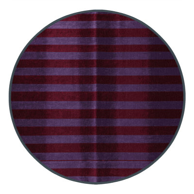 Machine Washable Horizontal Stripes Red Area Rug