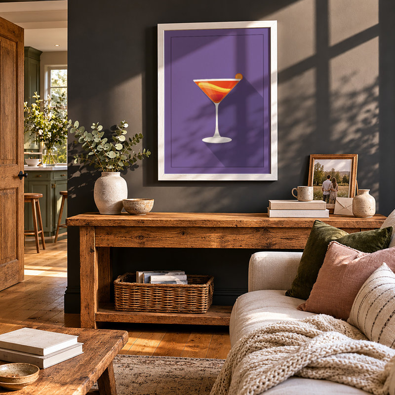 Cocktail Hour Modern - Framed Print, A4 - 29.7 x 21.0 cm, White