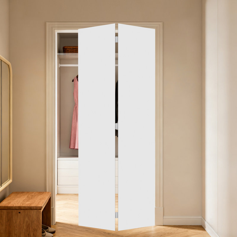 Portes intérieures modernes en MDF, finition blanche, peu encombrantes pour les garde-robes, 42" x 80", 1