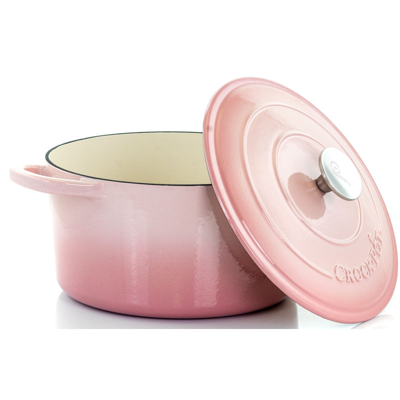 Cocotte ronde artisanale en fonte antiadhésive Crock-pot, 5 pte, Rosé