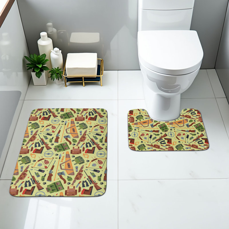  Ensemble de tapis de salle de bain cerf 2 pièces