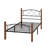 Krishara Hercules Twin Size Solid Wood Posts with Metal Bed Frame-1074754561