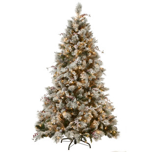Ardrie 7.5' Artificial Pine Christmas Tree with Clear Lights