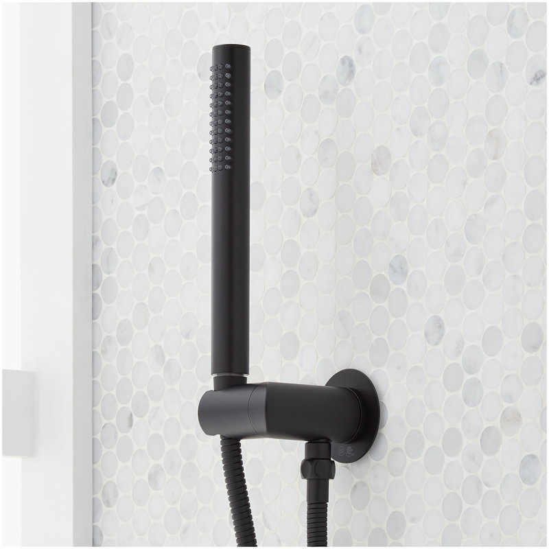 Vassor Pressure Balance Shower System with Hand Shower - Matte Black, Matte Black