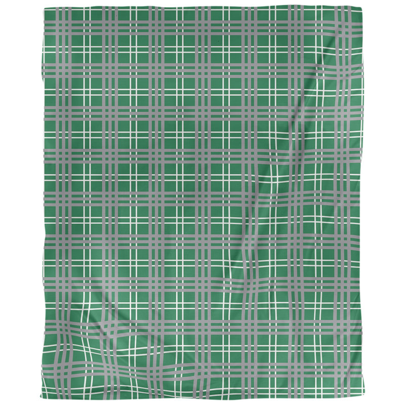 Housse de couette simple en coton M-Philadelphia, Vert / blanc / argent, Housse de couette pour lit simple