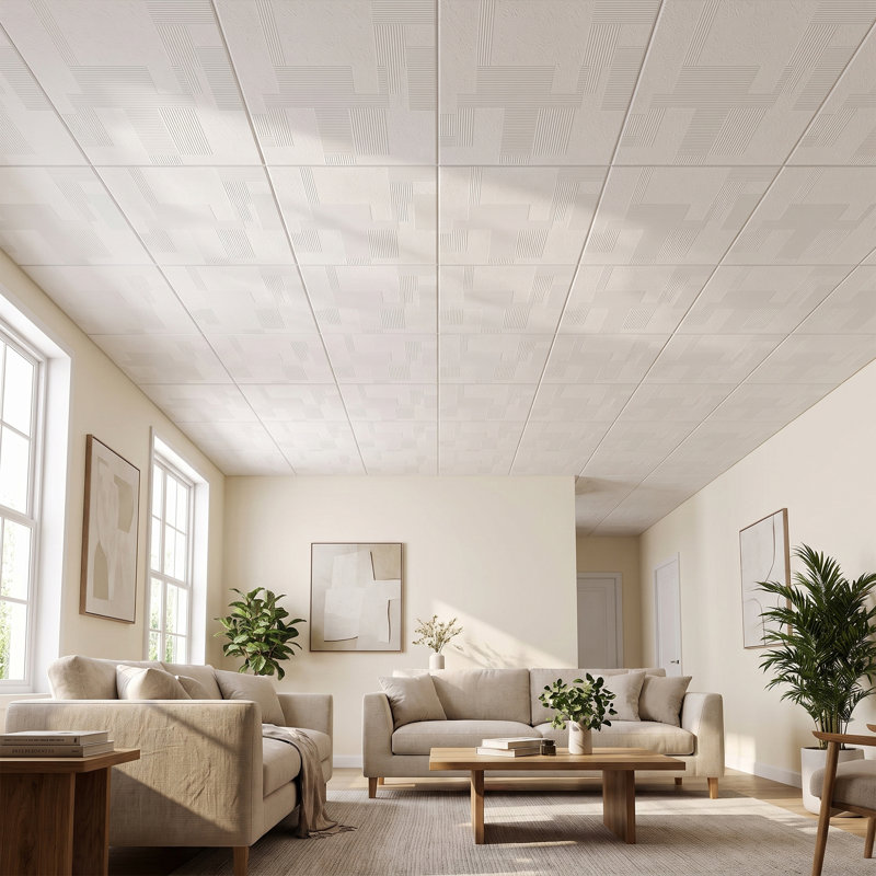 Carreau de plafond en polystyrène collé 1,6 pi x 1,6 pi Vecteurs
